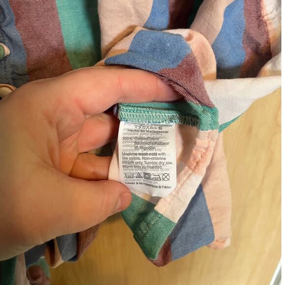 Madewell Novel Tie-Front Button Top in Flagstaff Stripe 2X - Picture 5 of 6